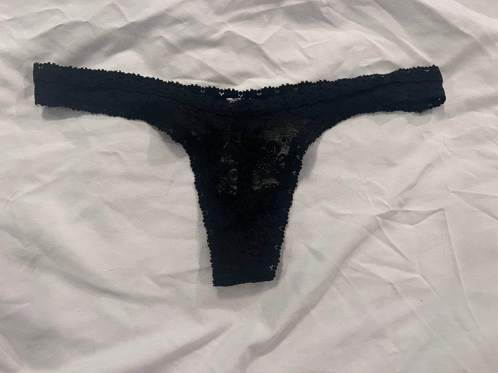 Maddie’s Worn VS Black Lace Thong