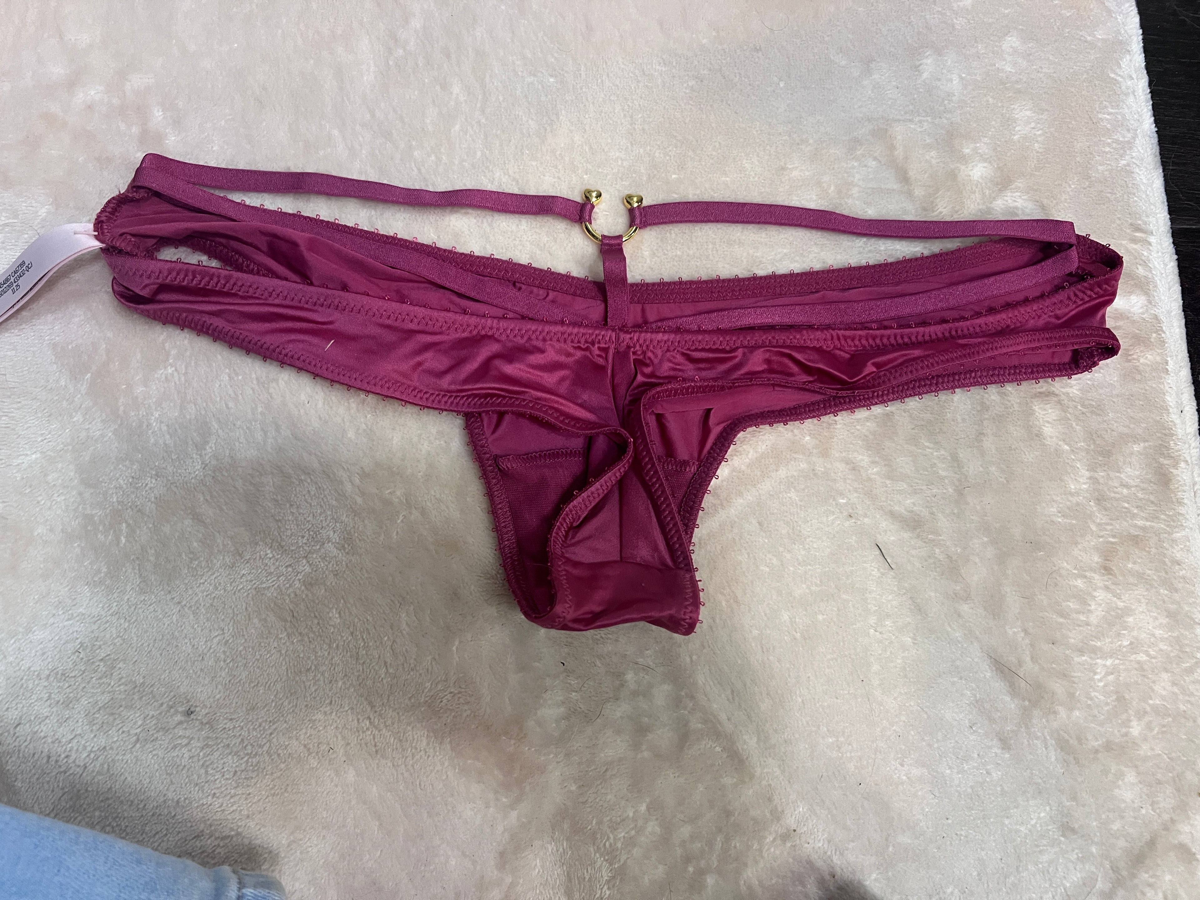 Maddie’s Worn VS Cranberry Satin Thong