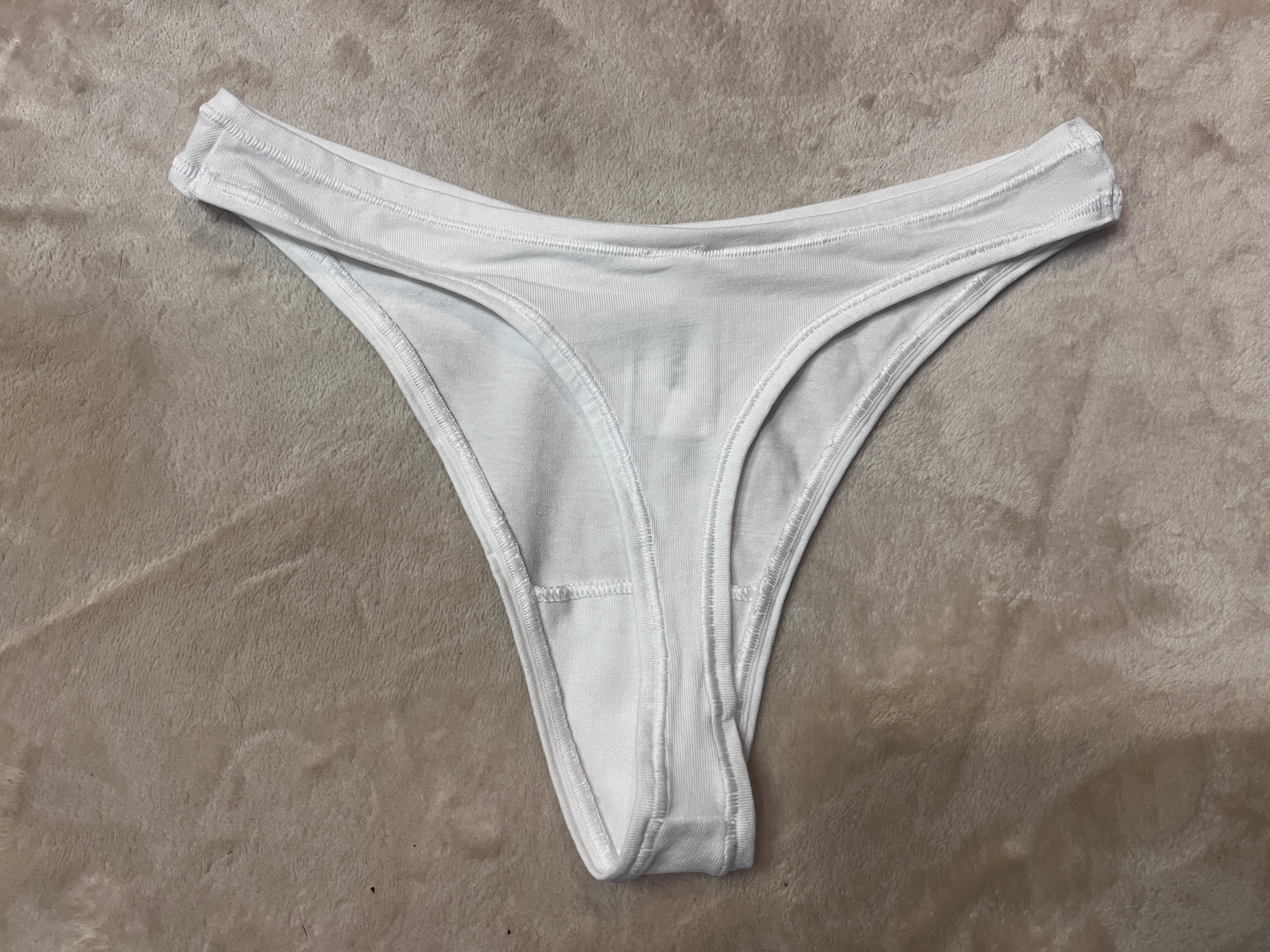 Maddie’s Worn VS white cotton Thong