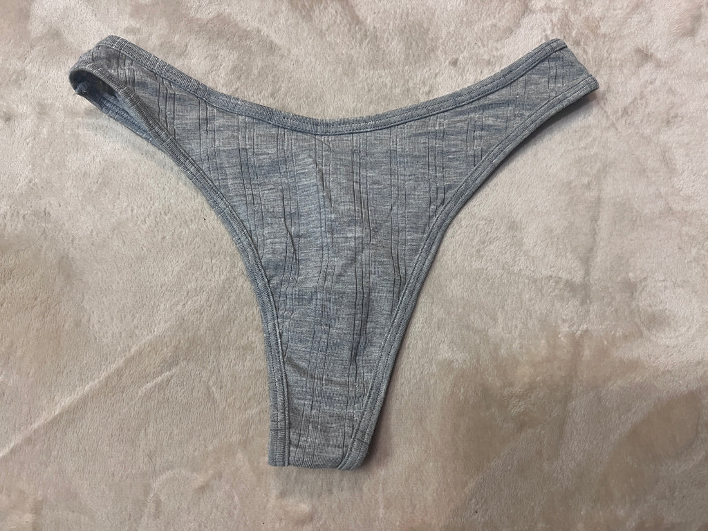 Maddie’s Worn VS gray cotton Thong