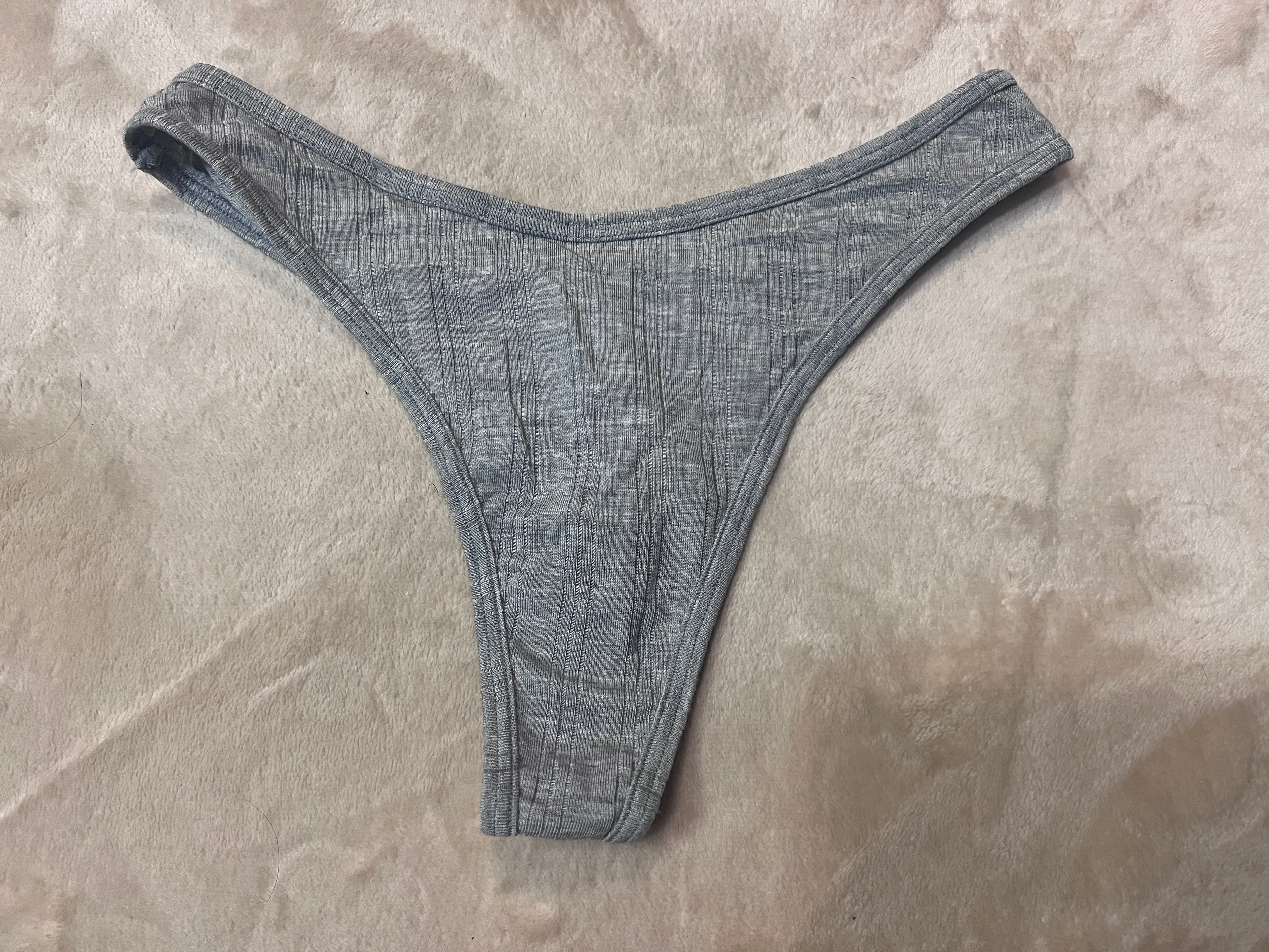 Maddie’s Worn VS gray cotton Thong
