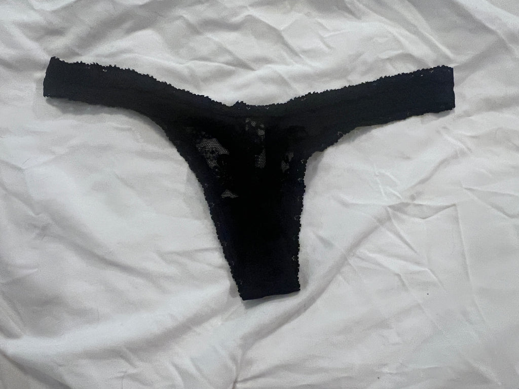 Maddie’s Worn VS Black Lace Thong
