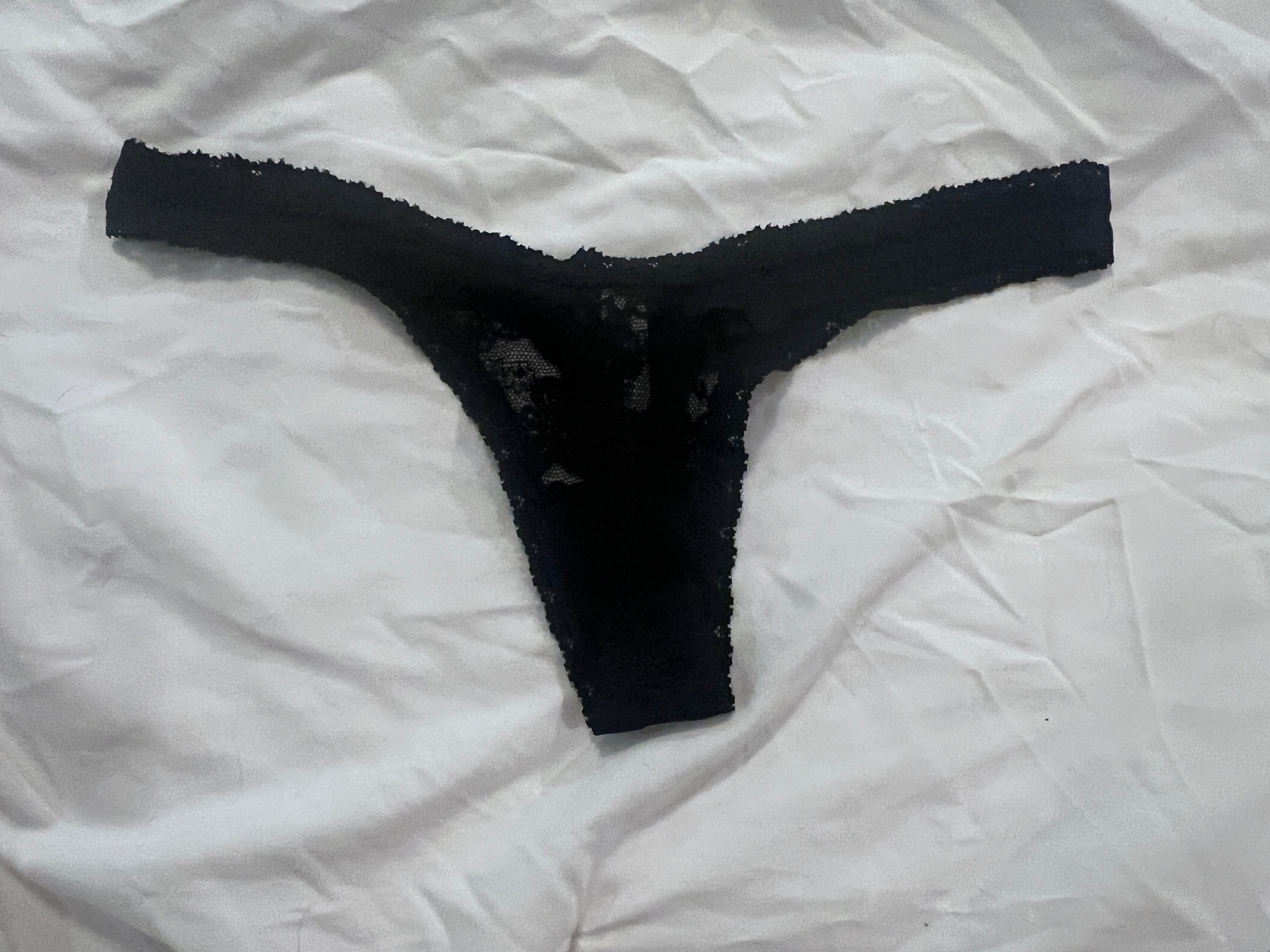 Maddie’s Worn VS Black Lace Thong