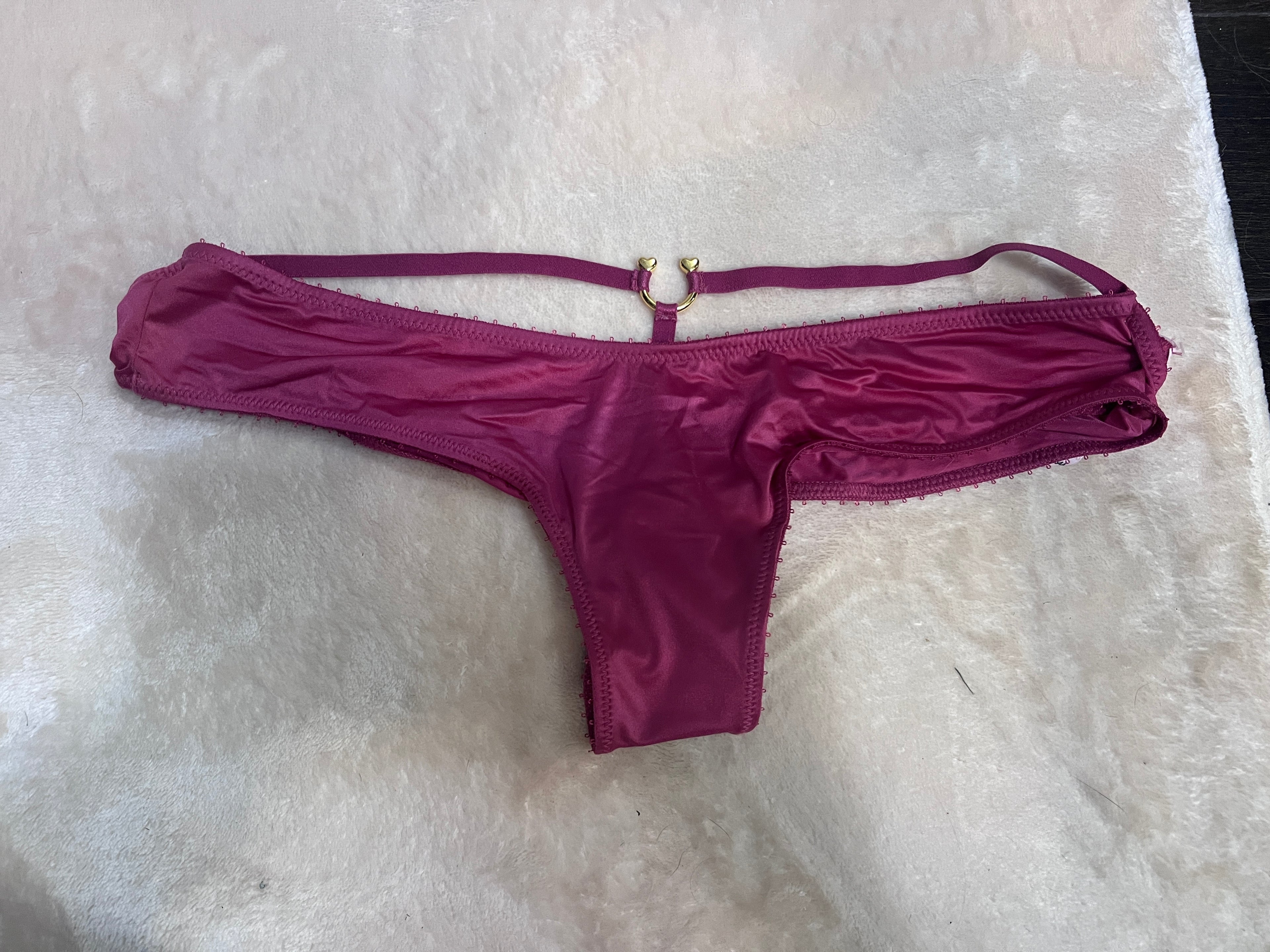 Maddie’s Worn VS Cranberry Satin Thong