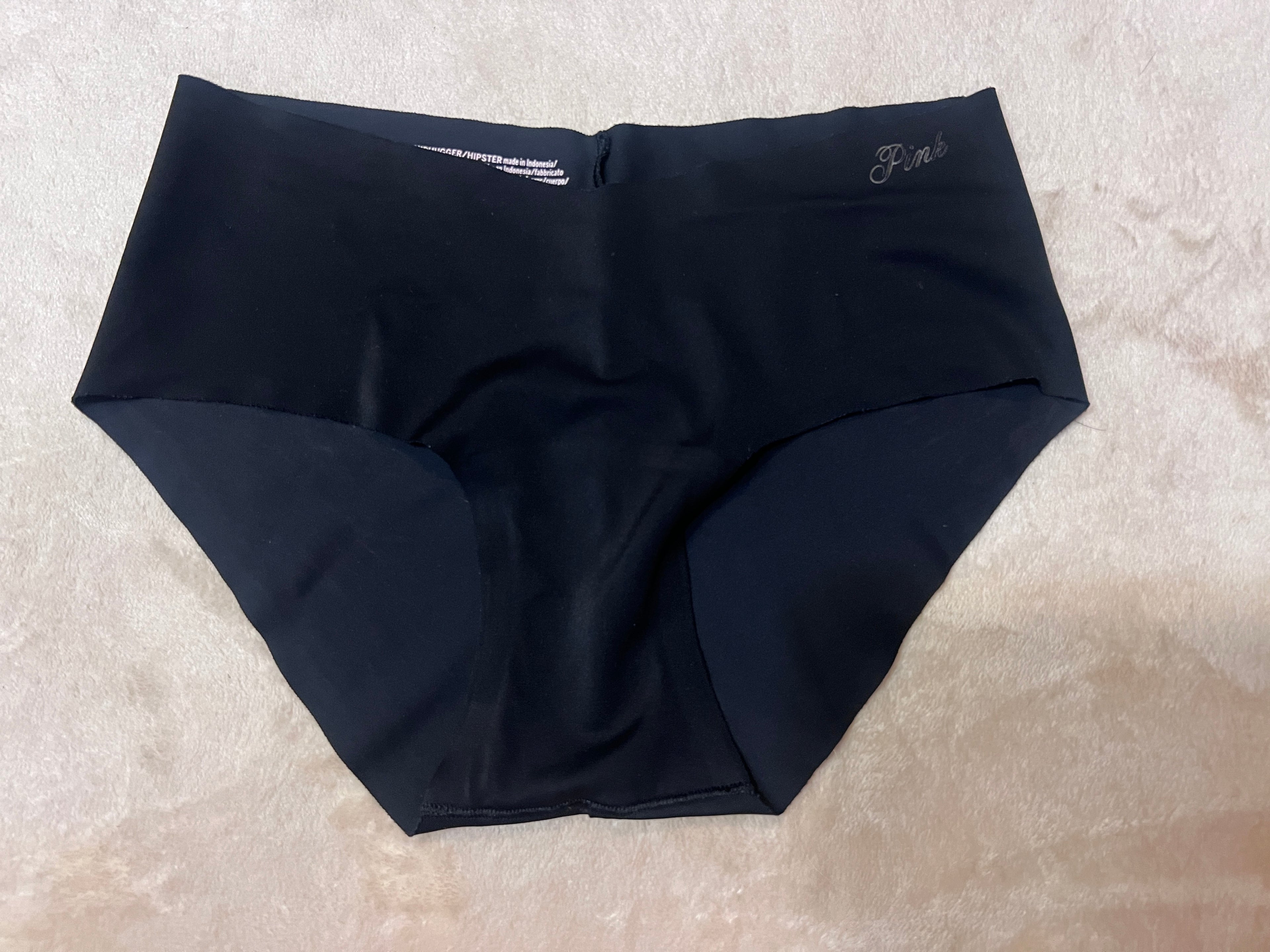 Maddie's 48 Hour Worn Black Full coverage Satin Like VS Panty