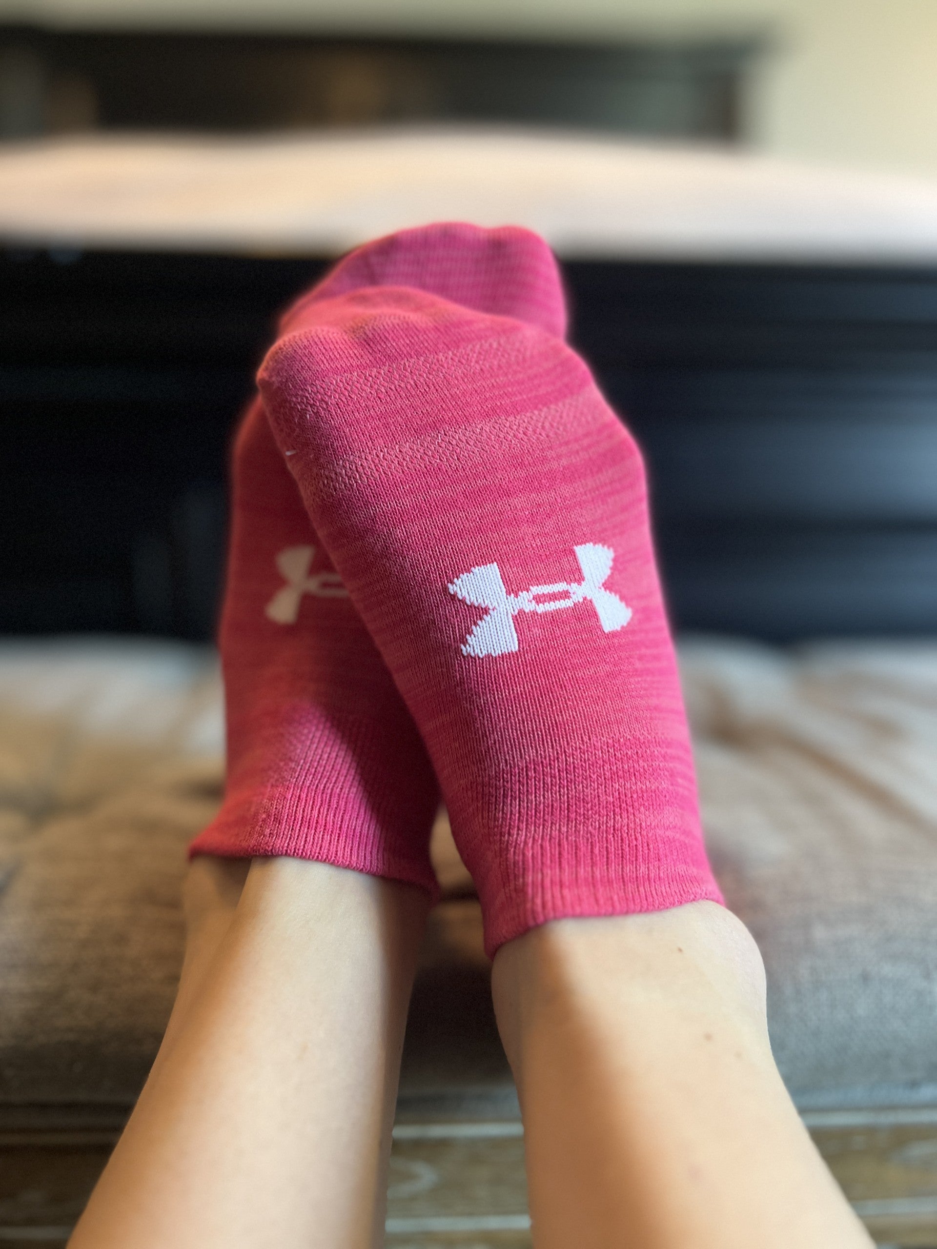 Maddie's 48 hour Pink UA Ankle Socks
